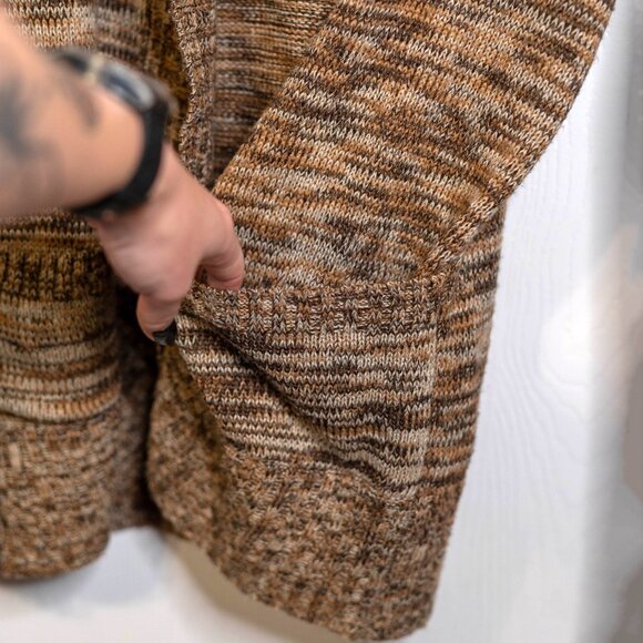 Stitch Fix Papermoon Jerrard Brown and Tan Open Front Cardigan - Size Large - Picture 2 of 5
